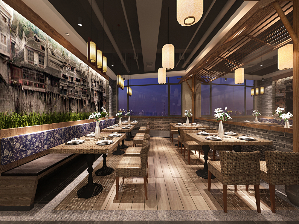 徐匯餐飲店鋪裝修設(shè)計效果-第3張圖片-上海古都建筑設(shè)計集團