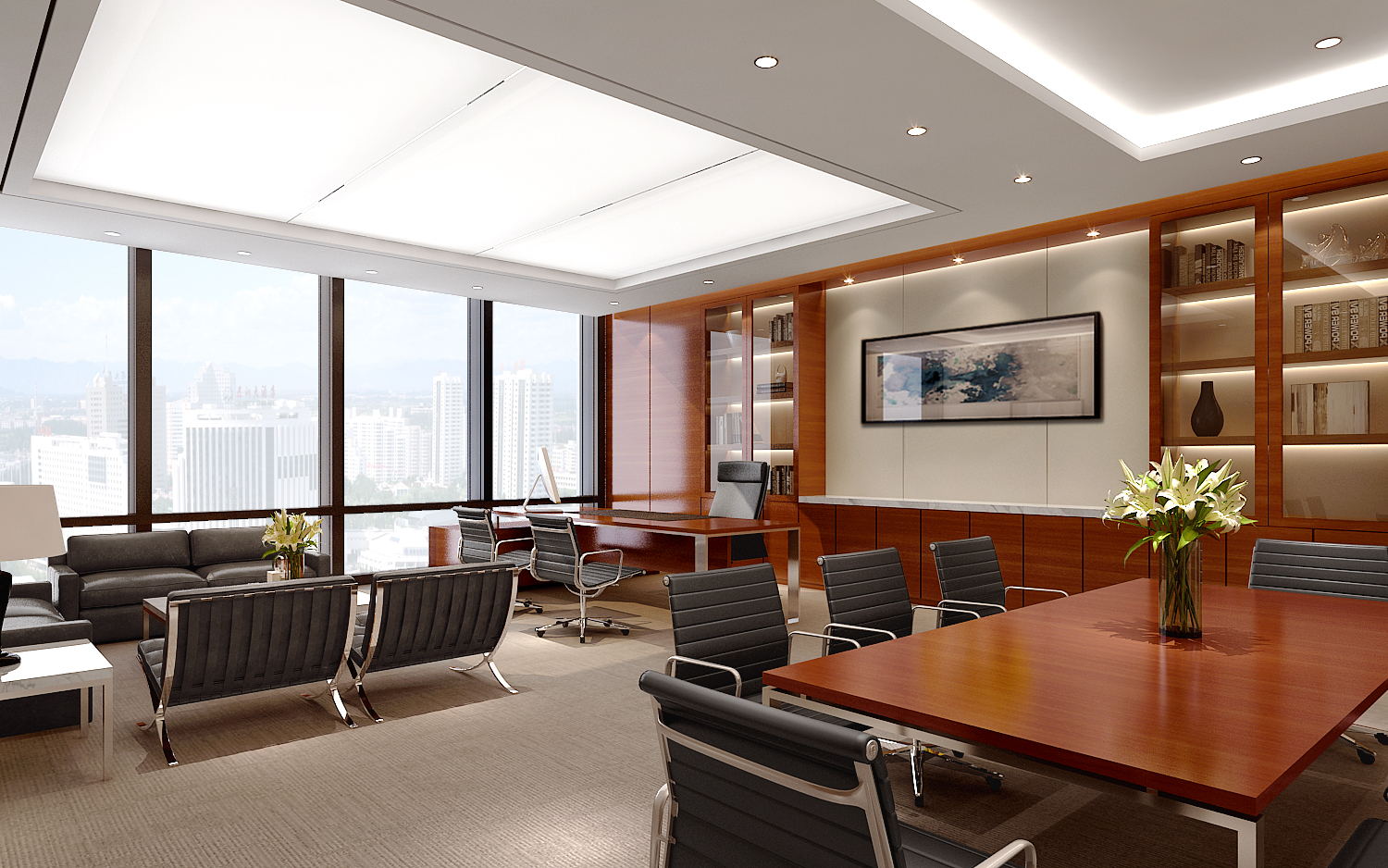 虹橋商務(wù)中心700平米中式風(fēng)格辦公室設(shè)計(jì)-第5張圖片-上海古都建筑設(shè)計(jì)集團(tuán)