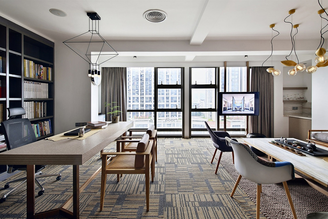 新中式風(fēng)格總經(jīng)理辦公室設(shè)計(jì)裝修圖-第3張圖片-上海古都建筑設(shè)計(jì)集團(tuán) 新中式風(fēng)格總經(jīng)理辦公室設(shè)計(jì)裝修圖-第3張圖片-上海古都建筑設(shè)計(jì)集團(tuán)