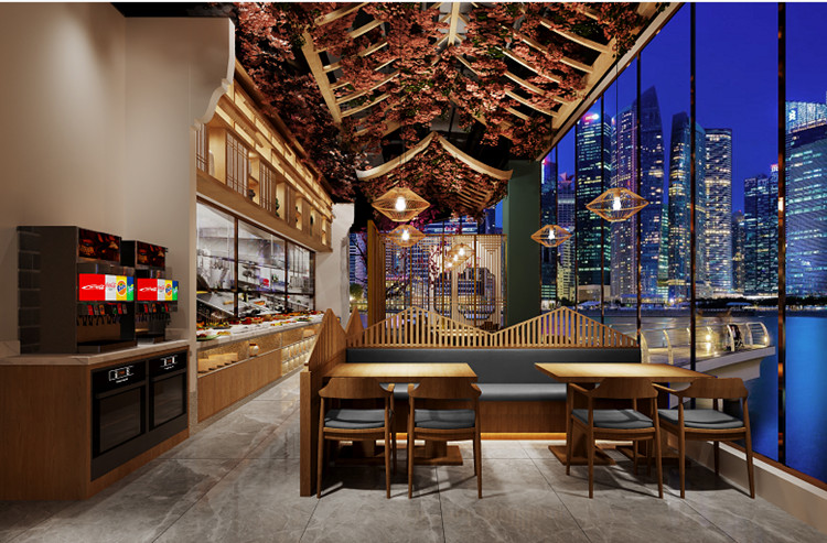 800平餐廳設(shè)計裝修效果圖-第3張圖片-上海古都建筑設(shè)計集團(tuán)