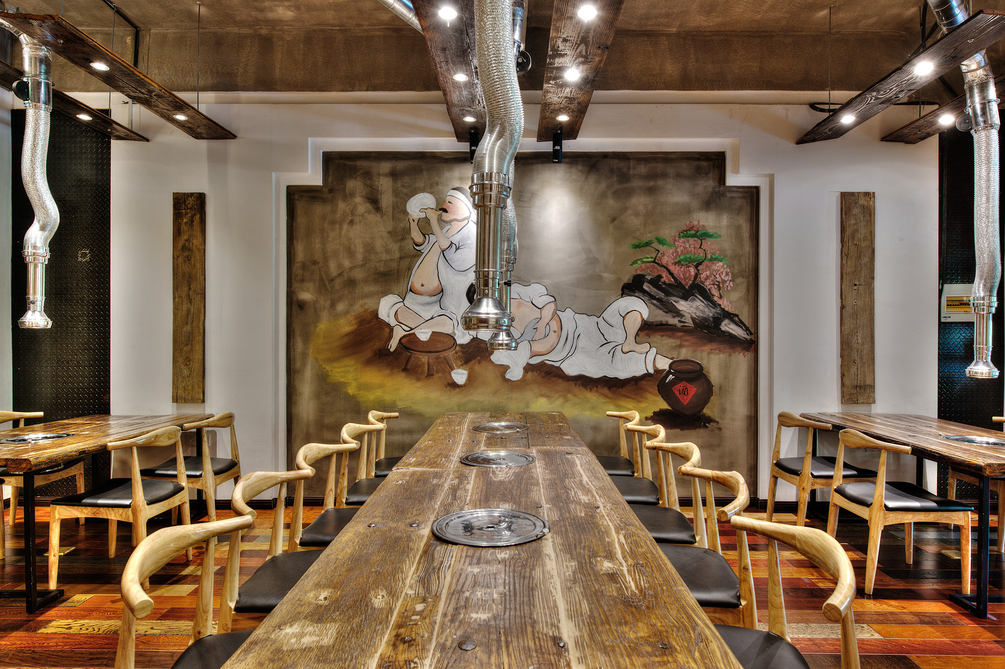 工業(yè)風(fēng)韓式烤肉店裝修設(shè)計-第1張圖片-上海古都建筑設(shè)計集團(tuán)