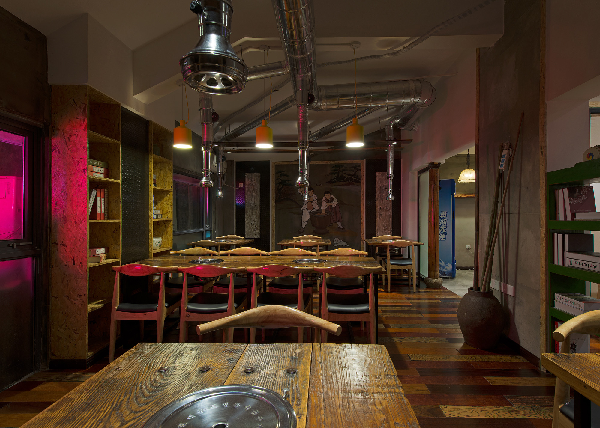 工業(yè)風(fēng)韓式烤肉店裝修設(shè)計-第4張圖片-上海古都建筑設(shè)計集團(tuán)