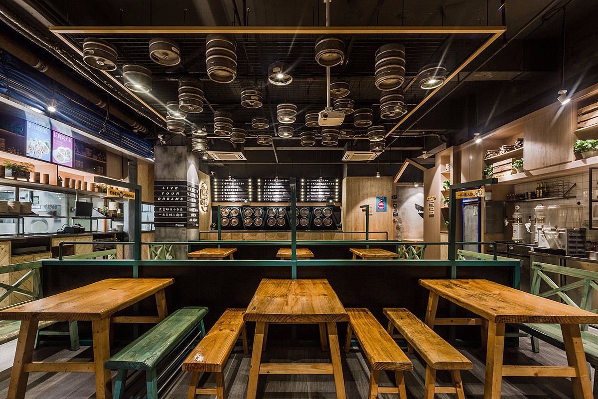 全木風(fēng)格燒烤店裝修設(shè)計-第6張圖片-上海古都建筑設(shè)計集團