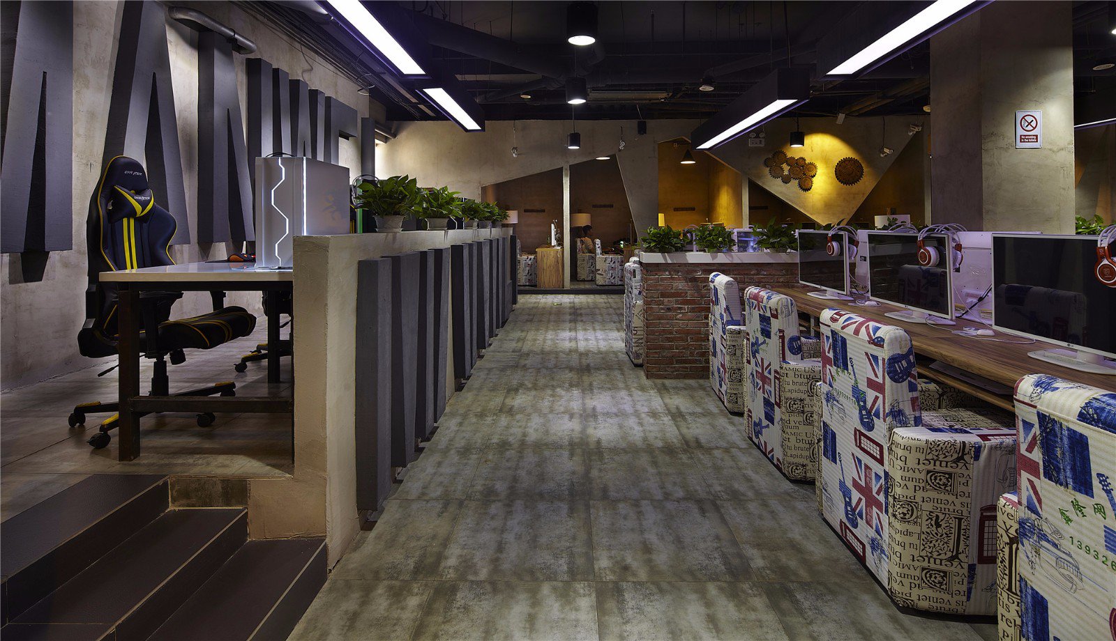 復古工業(yè)風網(wǎng)吧裝修設計-第4張圖片-上海古都建筑設計集團