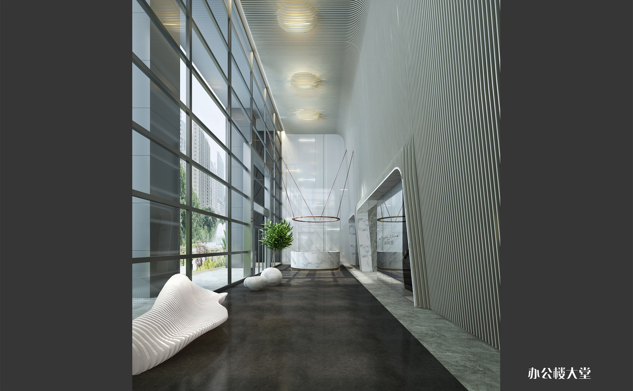 新式科技風辦公樓裝修設計-第3張圖片-上海古都建筑設計集團 新式科技風辦公樓裝修設計-第3張圖片-上海古都建筑設計集團