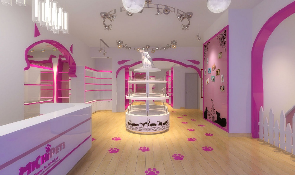 粉色可愛系寵物一體店裝修設(shè)計(jì)-第1張圖片-上海古都建筑設(shè)計(jì)集團(tuán)