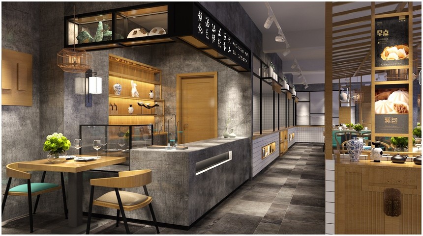 長寧140平方粥記甜品店鋪設(shè)計效果圖-第4張圖片-上海古都建筑設(shè)計集團